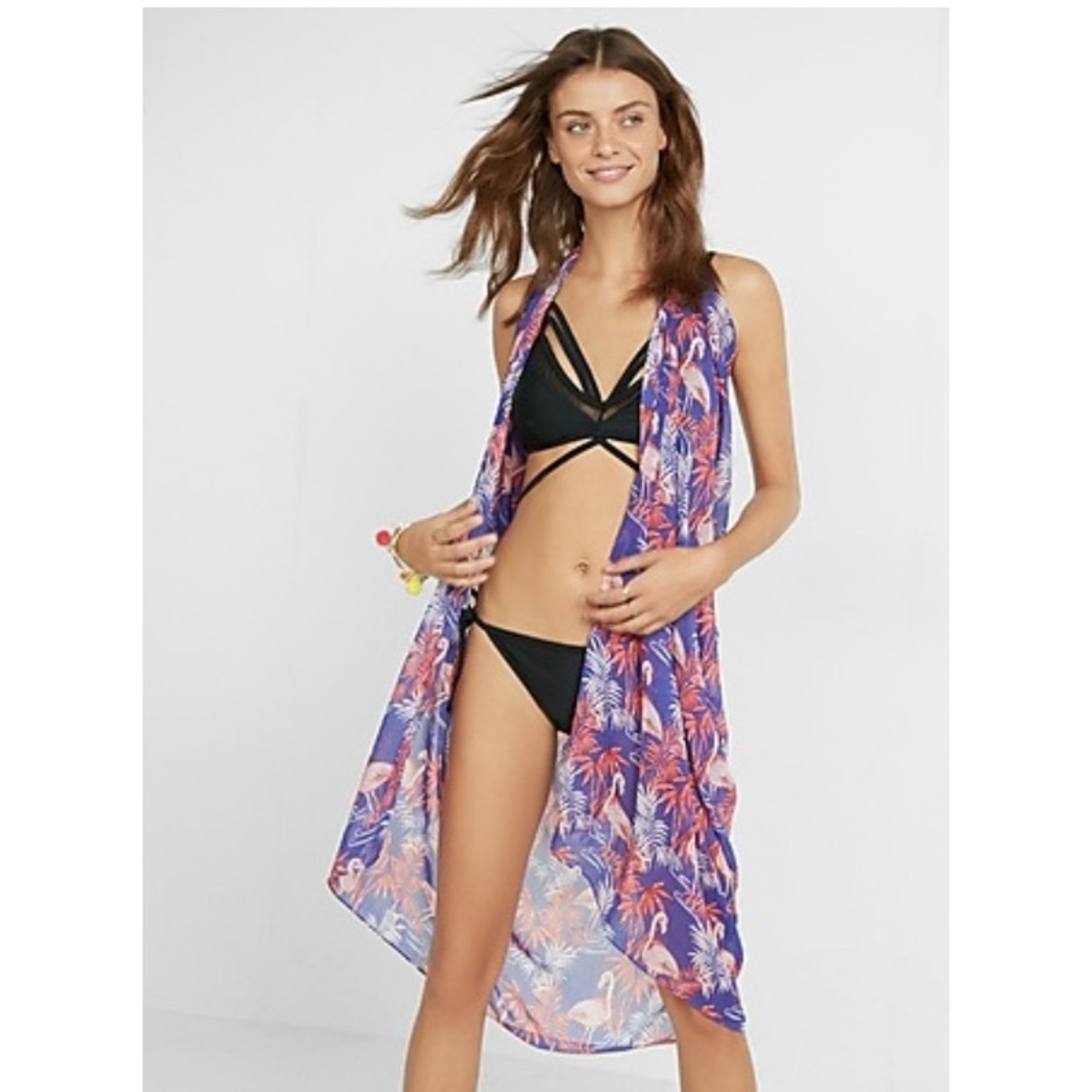 👙🩱Express flamingo beach bikini coverup vest